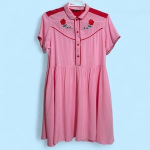 Lazy Oaf Pink Western style Dress small